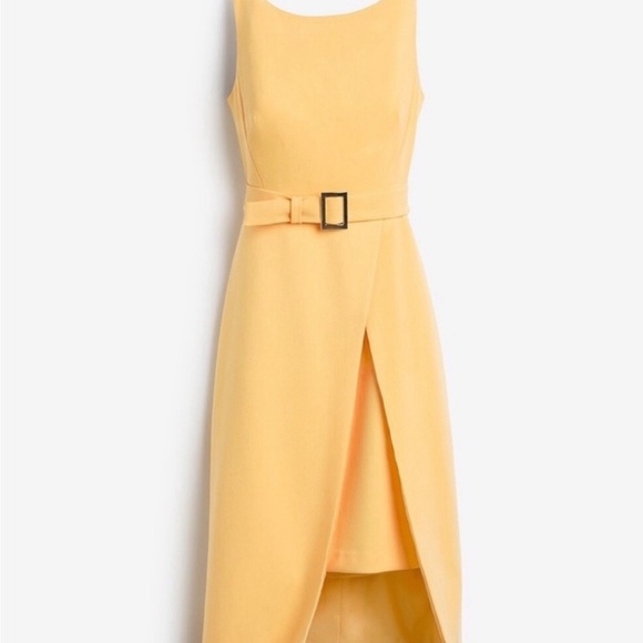 WHBM Yellow Split front Sheath Dress size 8 (399) - Picture 14 of 16